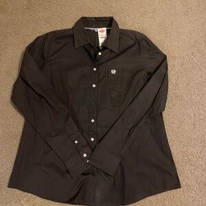 Women’s Brown Button-Up Shirt